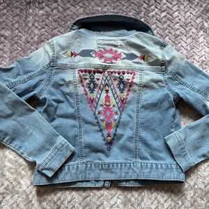 Girls Southwestern Boho Jean Jacket from Mudd Size 12